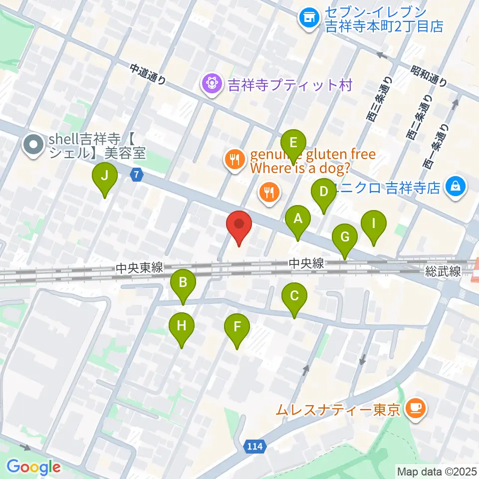 ココナッツディスク吉祥寺店周辺の駐車場・コインパーキング一覧地図