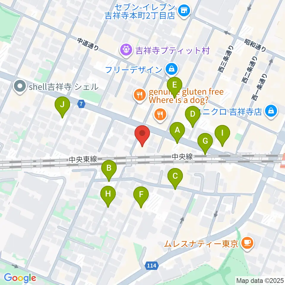 ココナッツディスク吉祥寺店周辺の駐車場・コインパーキング一覧地図