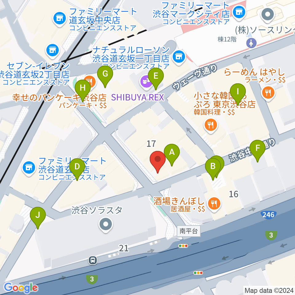 渋谷GUILTY周辺の駐車場・コインパーキング一覧地図