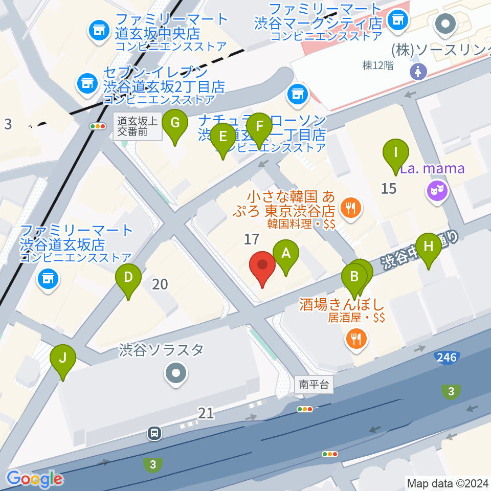 渋谷GUILTY周辺の駐車場・コインパーキング一覧地図