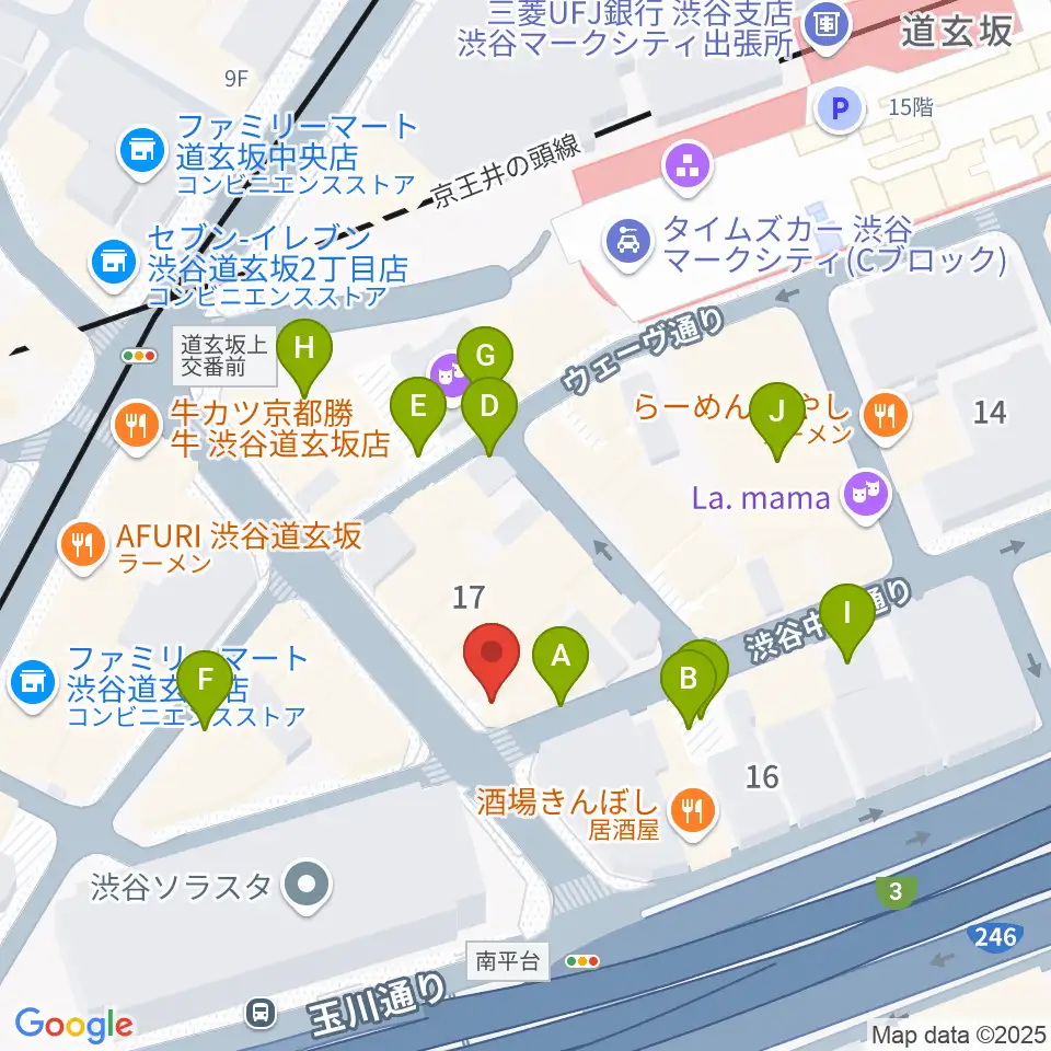 渋谷GUILTY周辺の駐車場・コインパーキング一覧地図