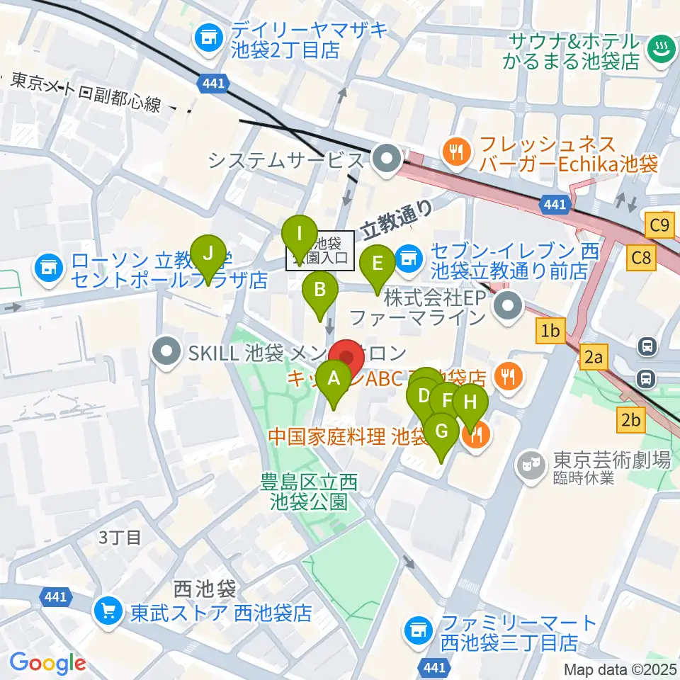 ココナッツディスク池袋店周辺の駐車場・コインパーキング一覧地図