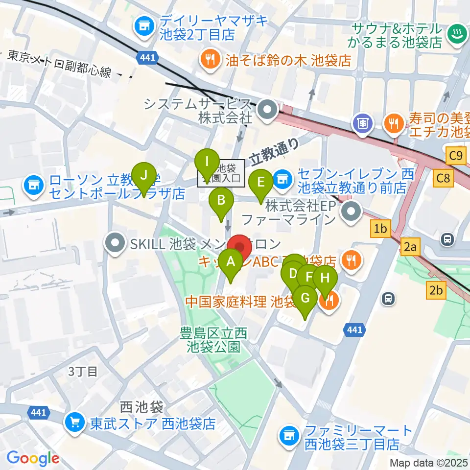 ココナッツディスク池袋店周辺の駐車場・コインパーキング一覧地図