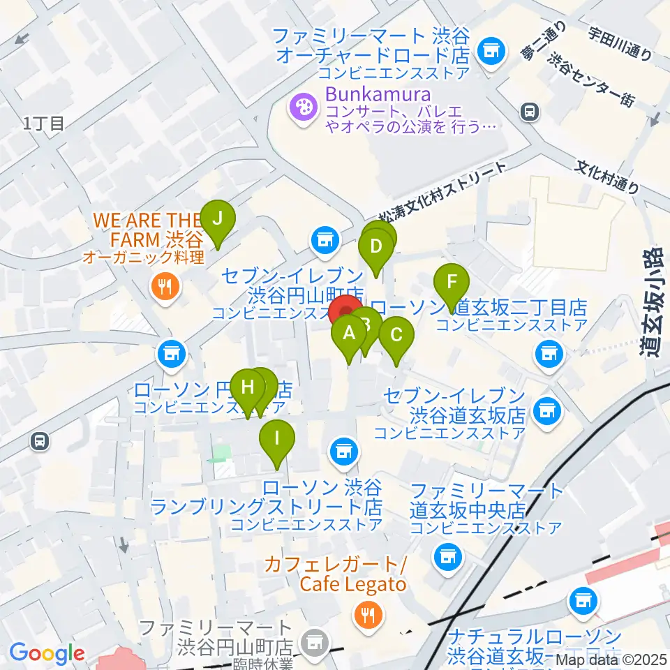 渋谷ユーロライブ周辺の駐車場・コインパーキング一覧地図