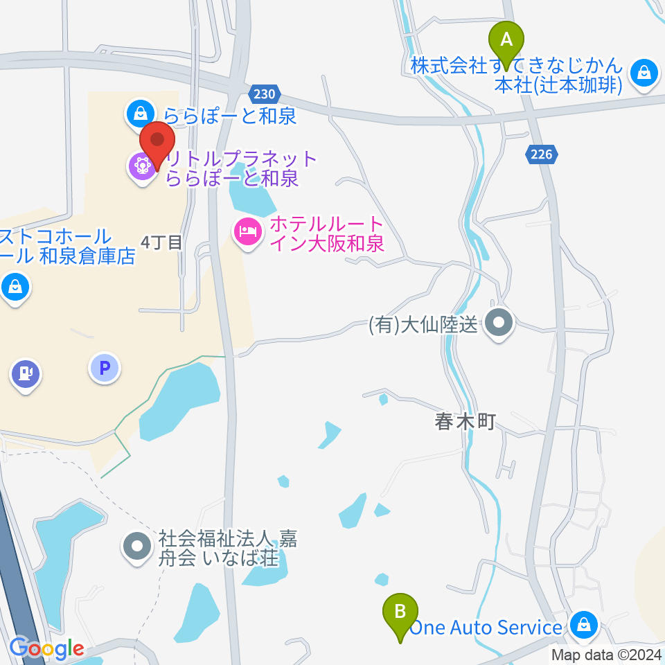 HMVららぽーと和泉周辺の駐車場・コインパーキング一覧地図