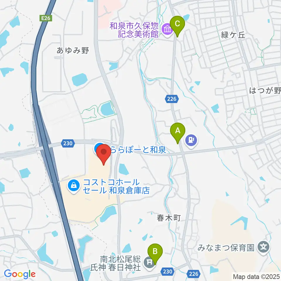 HMVららぽーと和泉周辺の駐車場・コインパーキング一覧地図
