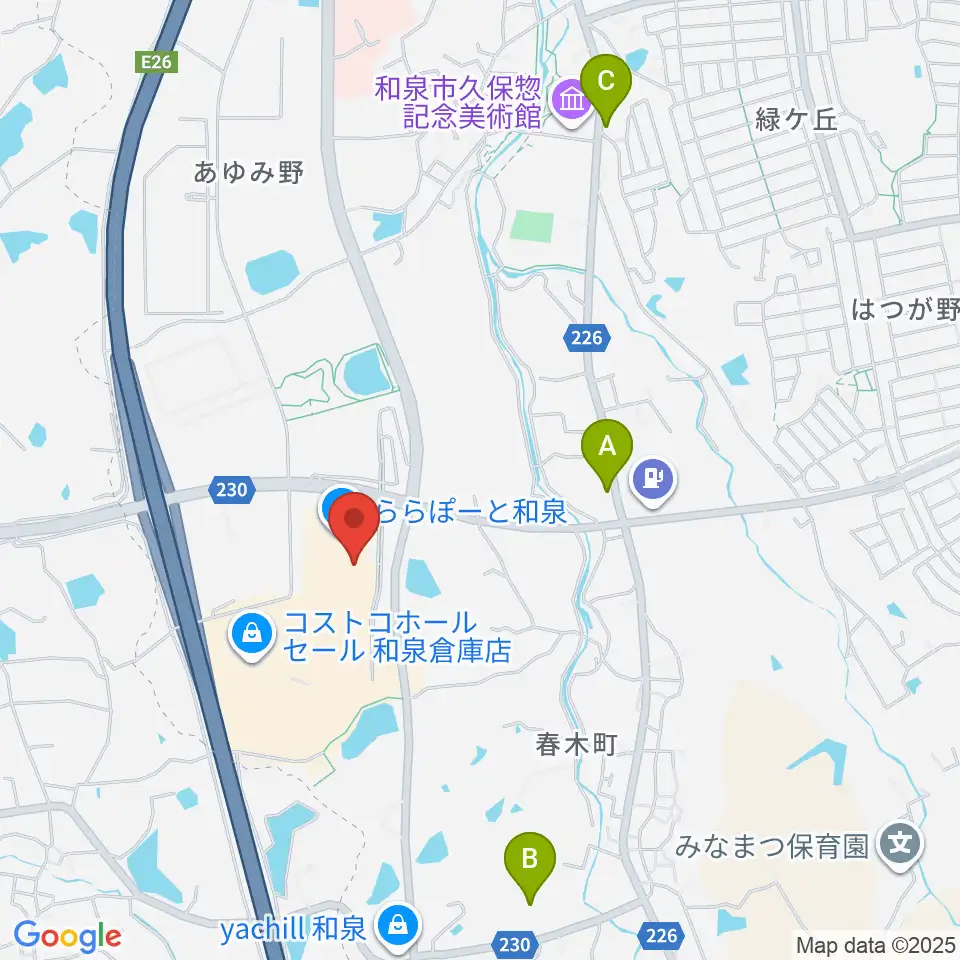 HMVららぽーと和泉周辺の駐車場・コインパーキング一覧地図