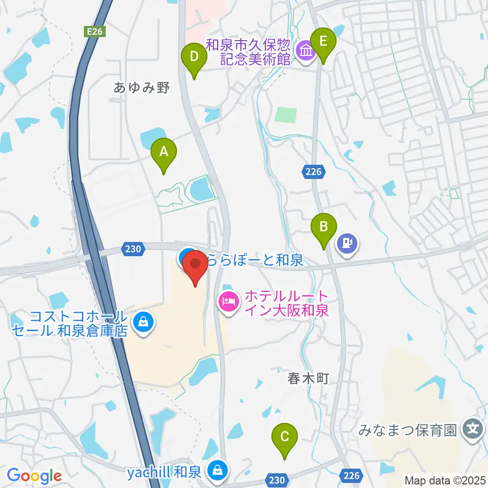 HMVららぽーと和泉周辺の駐車場・コインパーキング一覧地図