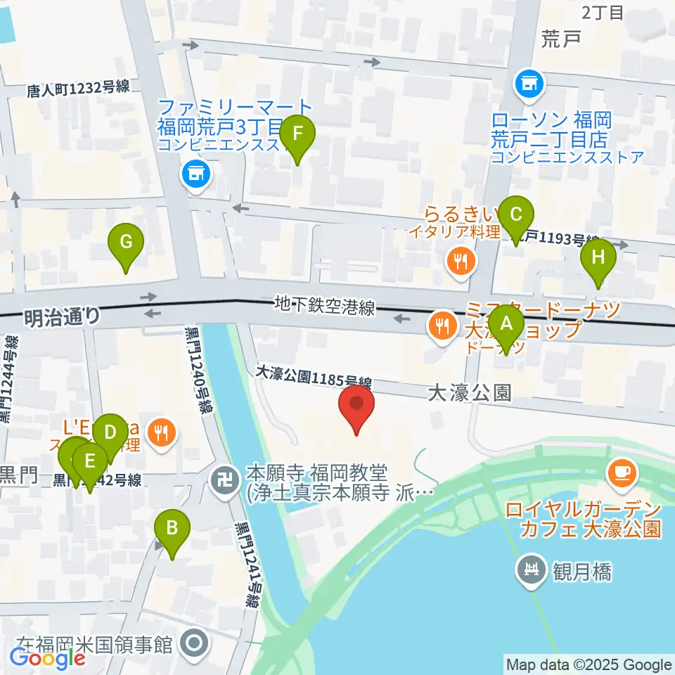 大濠公園能楽堂周辺の駐車場・コインパーキング一覧地図