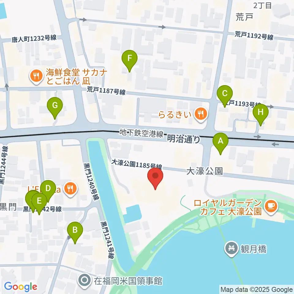 大濠公園能楽堂周辺の駐車場・コインパーキング一覧地図