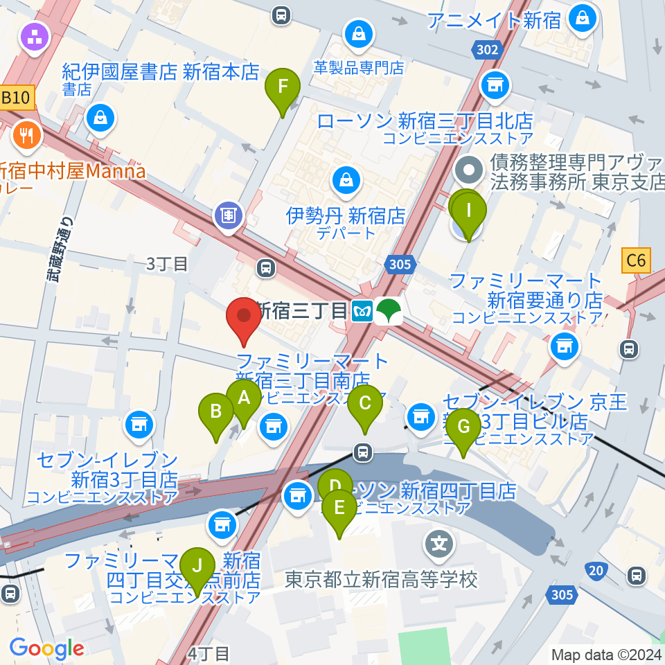 ディスクユニオン新宿周辺の駐車場・コインパーキング一覧地図