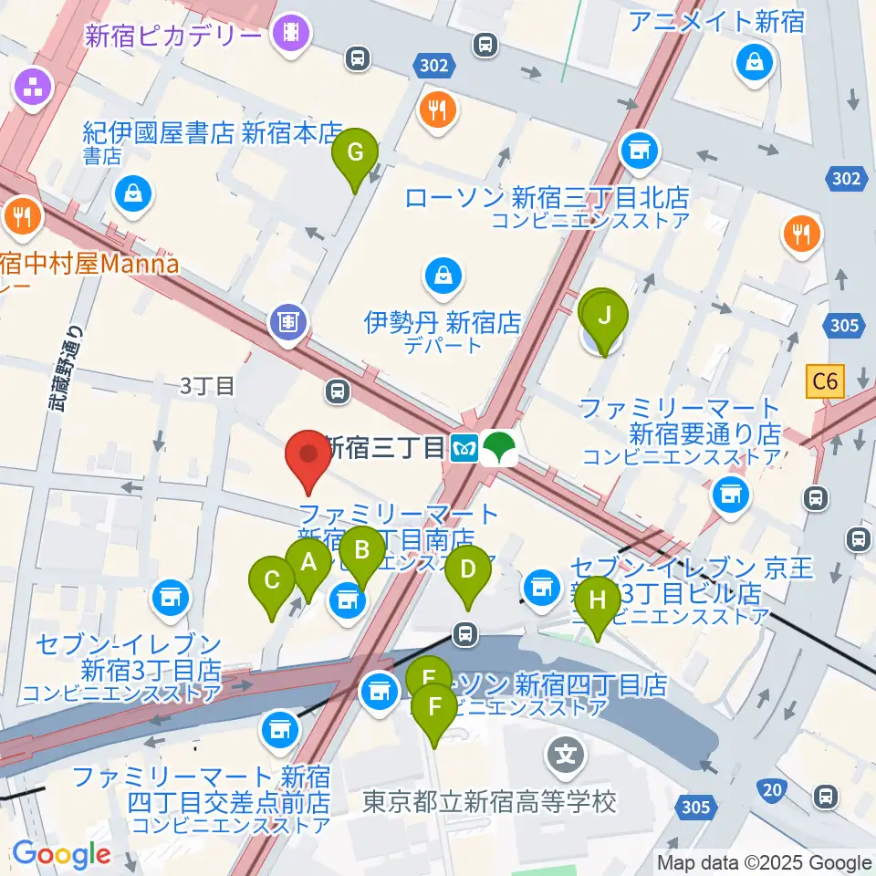 ディスクユニオン新宿周辺の駐車場・コインパーキング一覧地図