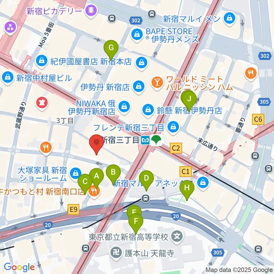 ディスクユニオン新宿周辺の駐車場・コインパーキング一覧地図