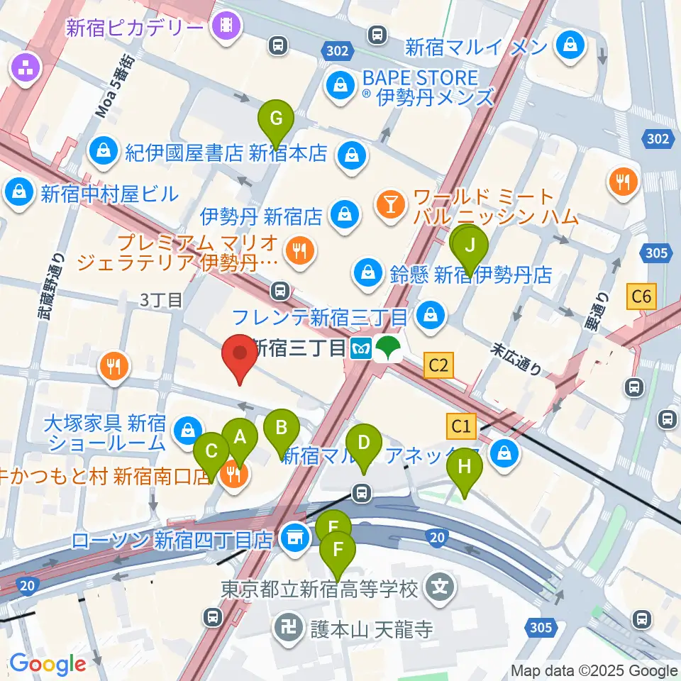 ディスクユニオン新宿周辺の駐車場・コインパーキング一覧地図