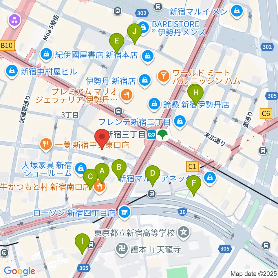 ディスクユニオン新宿周辺の駐車場・コインパーキング一覧地図