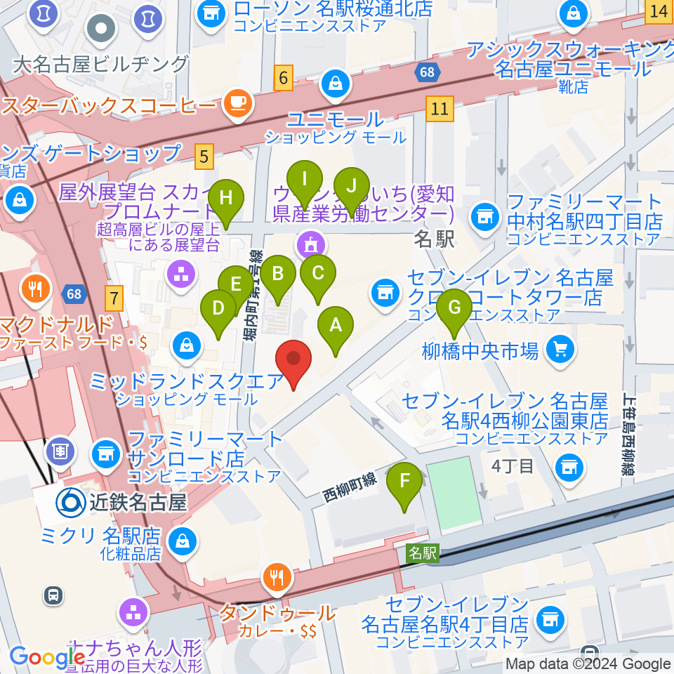 バナナレコード名駅店周辺の駐車場・コインパーキング一覧地図