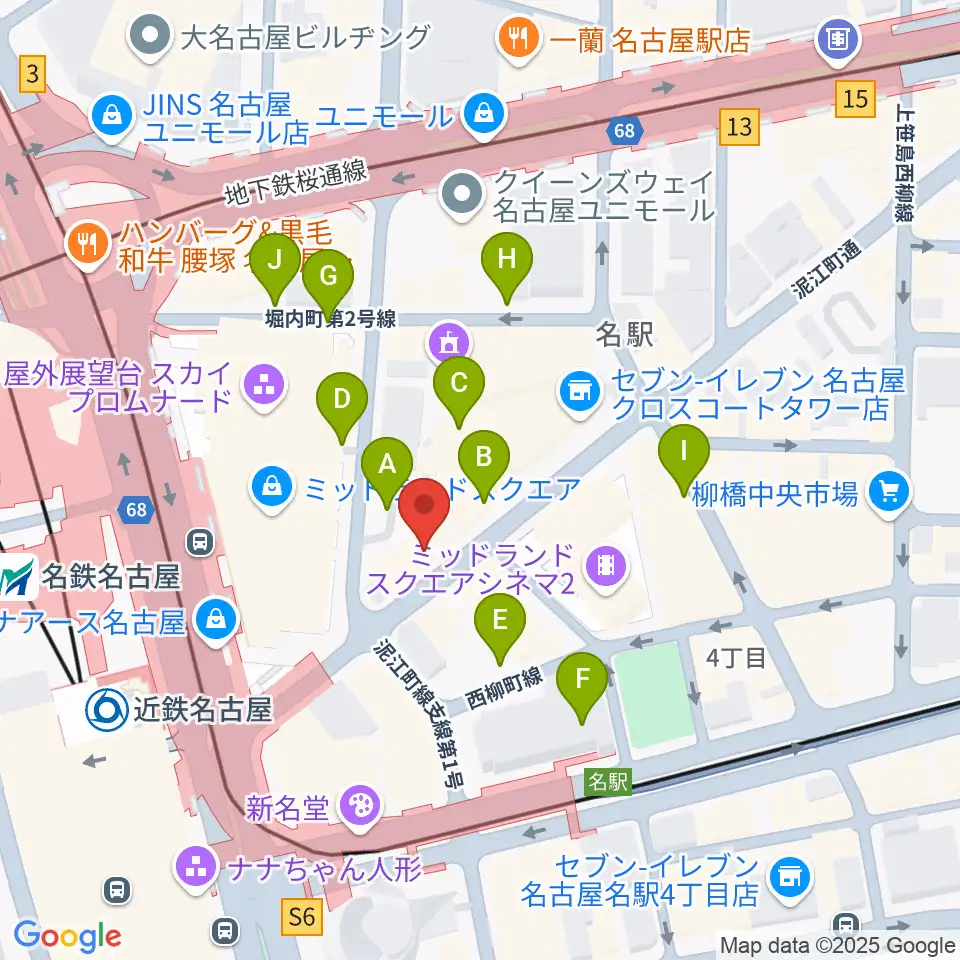 バナナレコード名駅店周辺の駐車場・コインパーキング一覧地図