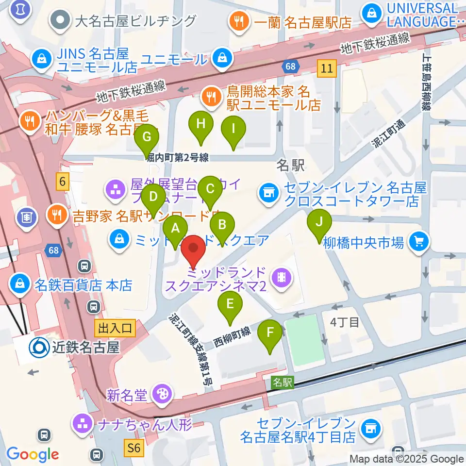 バナナレコード名駅店周辺の駐車場・コインパーキング一覧地図