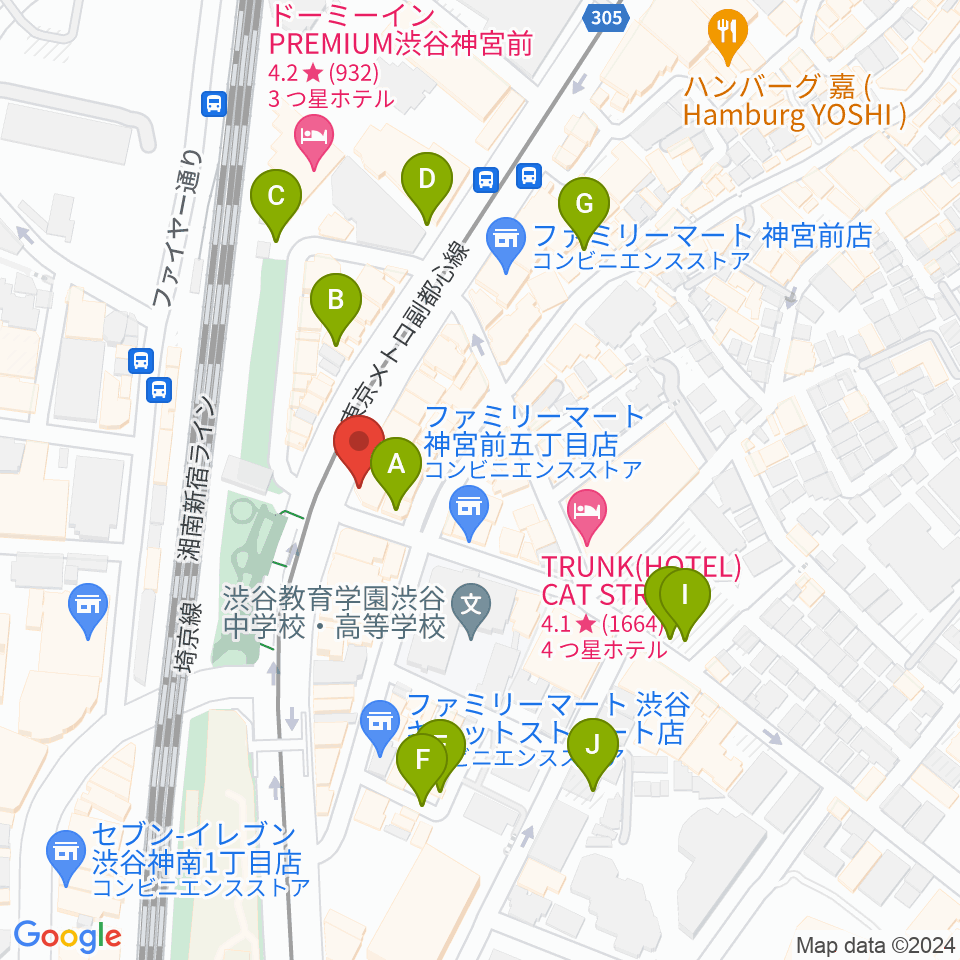 原宿クロコダイル周辺の駐車場・コインパーキング一覧地図