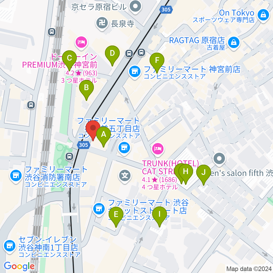 原宿クロコダイル周辺の駐車場・コインパーキング一覧地図