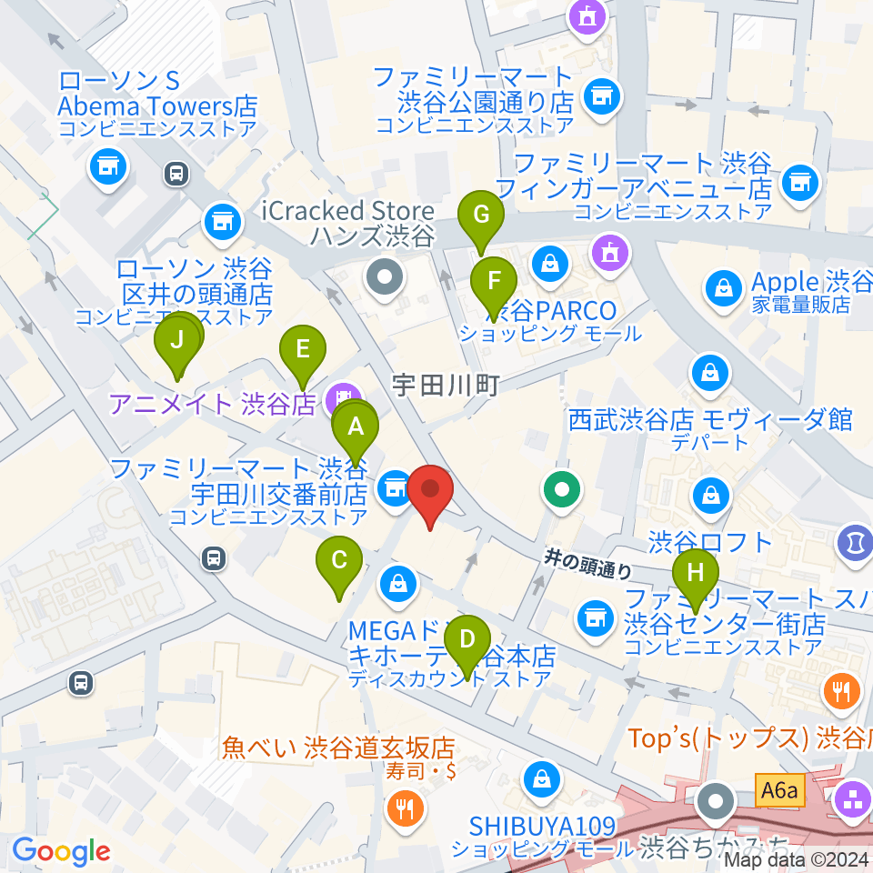 ディスクユニオン渋谷ジャズ/レアグルーヴ館周辺の駐車場・コインパーキング一覧地図