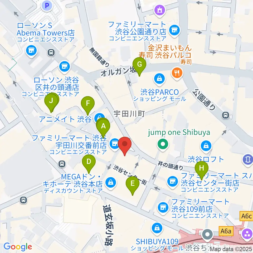ディスクユニオン渋谷ジャズ/レアグルーヴ館周辺の駐車場・コインパーキング一覧地図