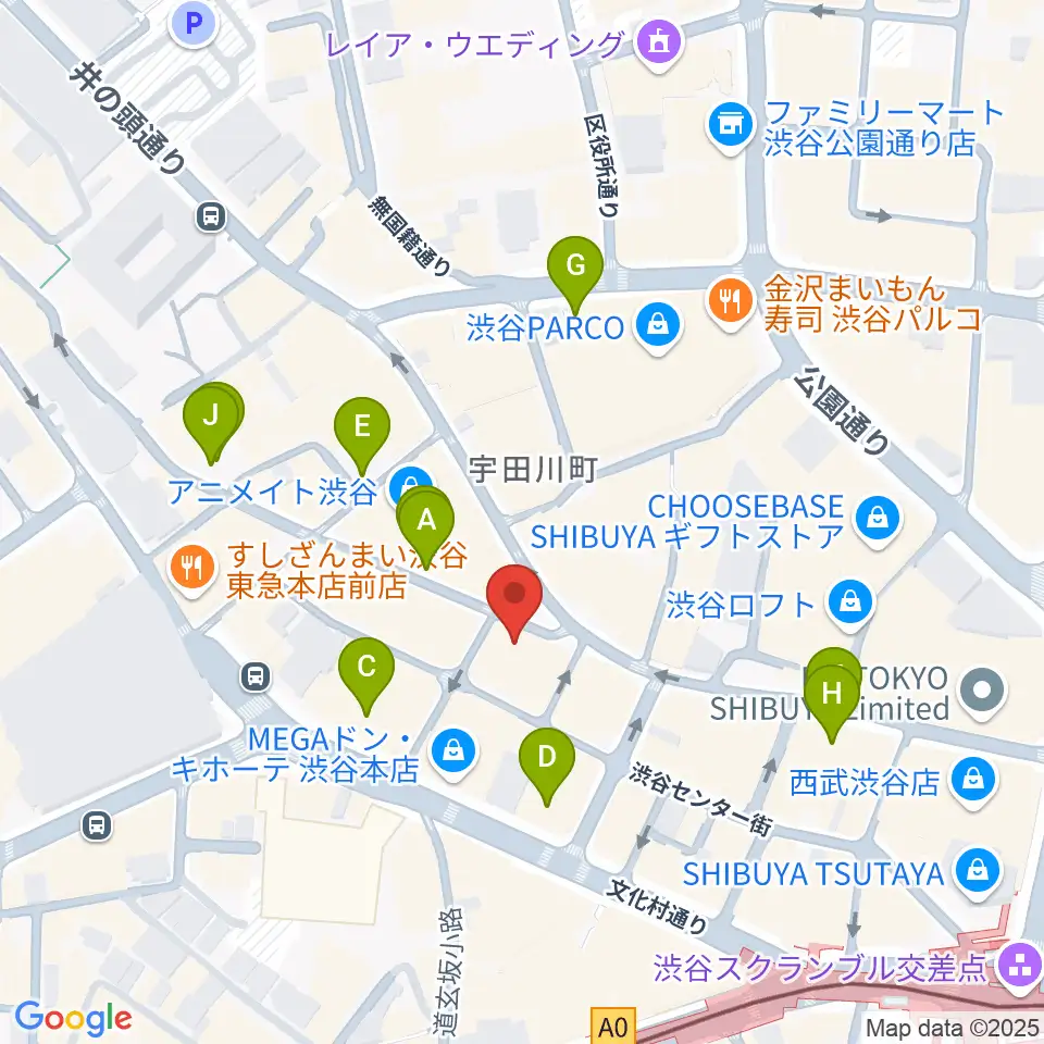 ディスクユニオン渋谷ジャズ/レアグルーヴ館周辺の駐車場・コインパーキング一覧地図
