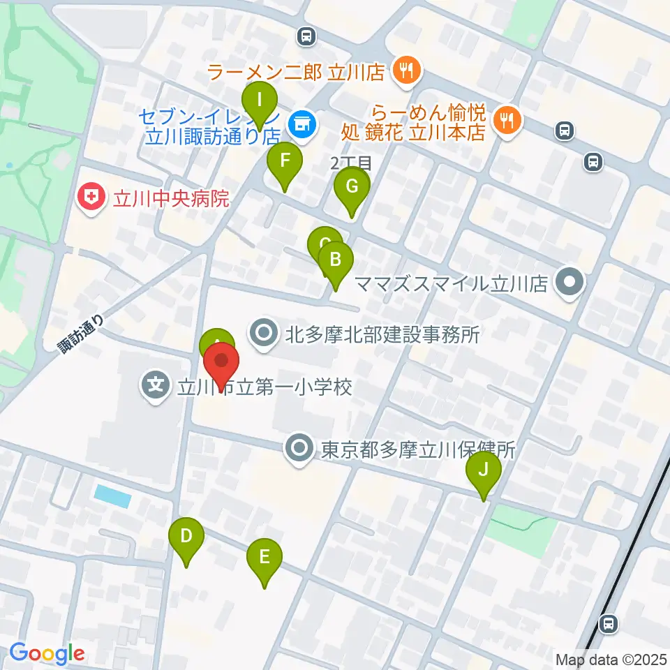 柴崎学習館周辺の駐車場・コインパーキング一覧地図
