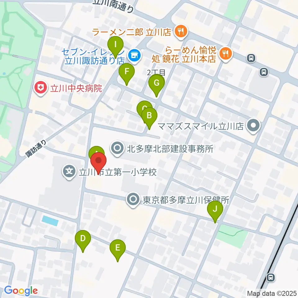 柴崎学習館周辺の駐車場・コインパーキング一覧地図