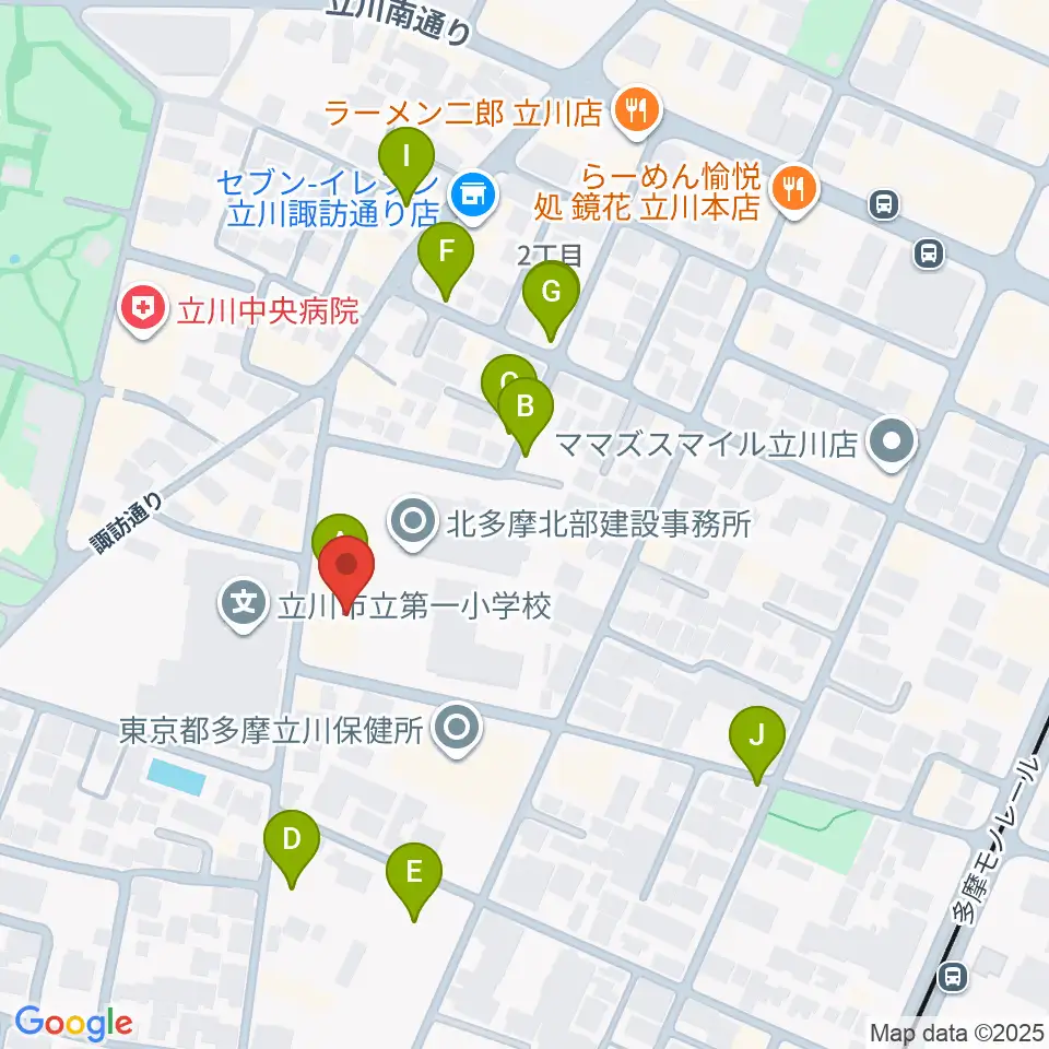 柴崎学習館周辺の駐車場・コインパーキング一覧地図