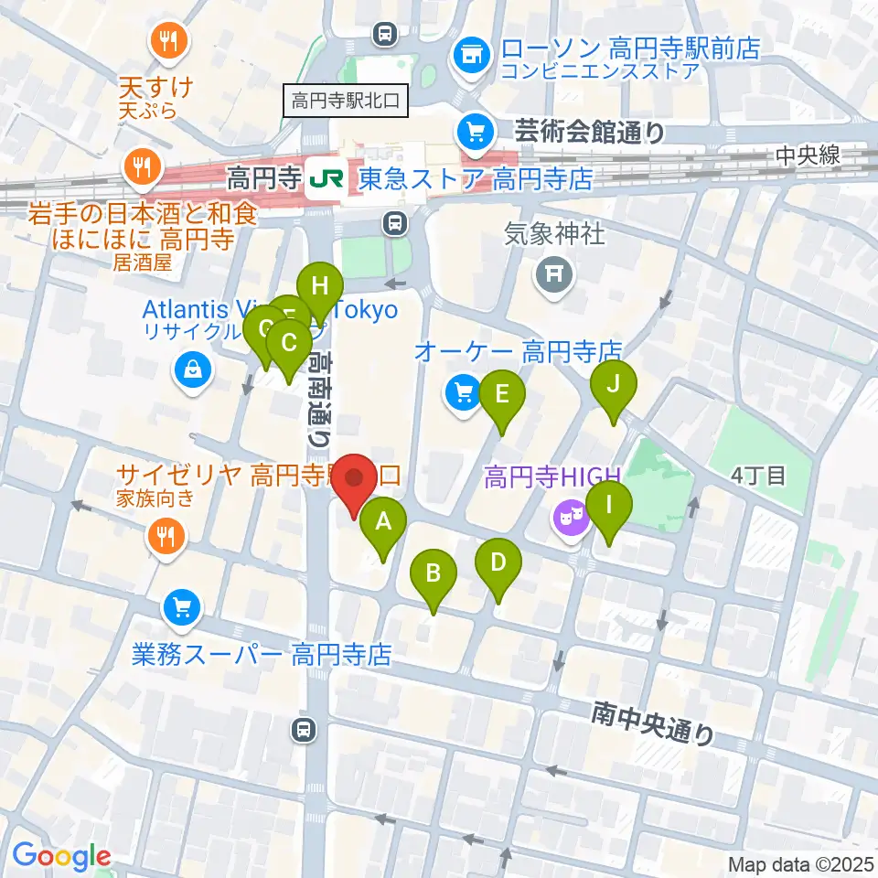 高円寺レコードショップBASE周辺の駐車場・コインパーキング一覧地図