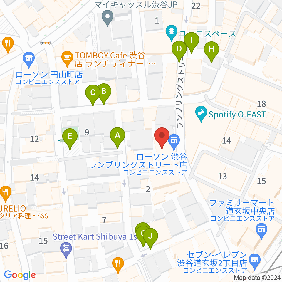 渋谷Spotify O-nest周辺の駐車場・コインパーキング一覧地図