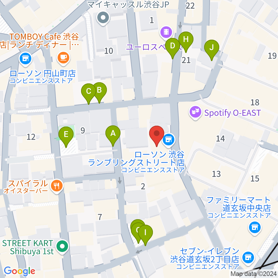 渋谷Spotify O-nest周辺の駐車場・コインパーキング一覧地図