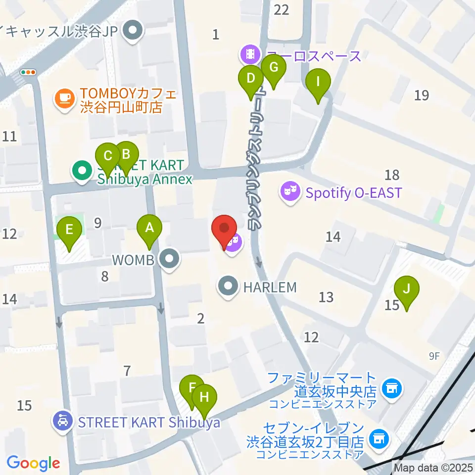 渋谷Spotify O-nest周辺の駐車場・コインパーキング一覧地図
