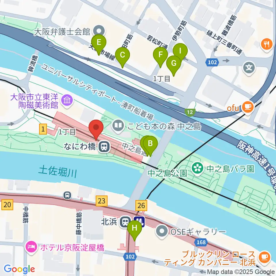 京阪電車なにわ橋駅 アートエリアB1周辺の駐車場・コインパーキング一覧地図