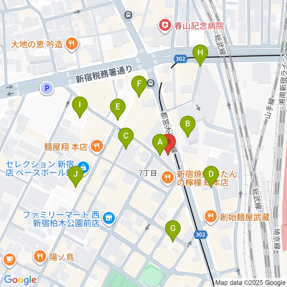 ナットレコード周辺の駐車場・コインパーキング一覧地図