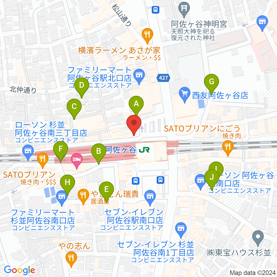 阿佐ヶ谷スタッカート周辺の駐車場・コインパーキング一覧地図