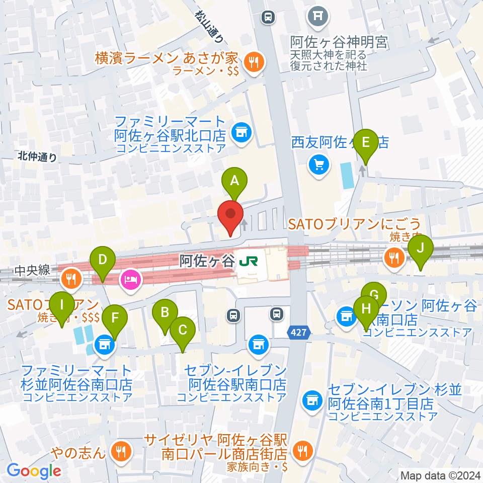 阿佐ヶ谷スタッカート周辺の駐車場・コインパーキング一覧地図