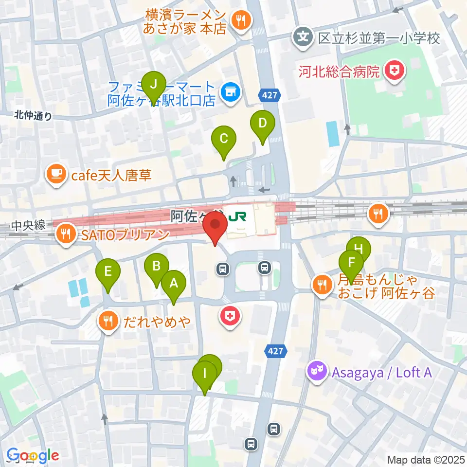 阿佐ヶ谷クラヴィーア周辺の駐車場・コインパーキング一覧地図