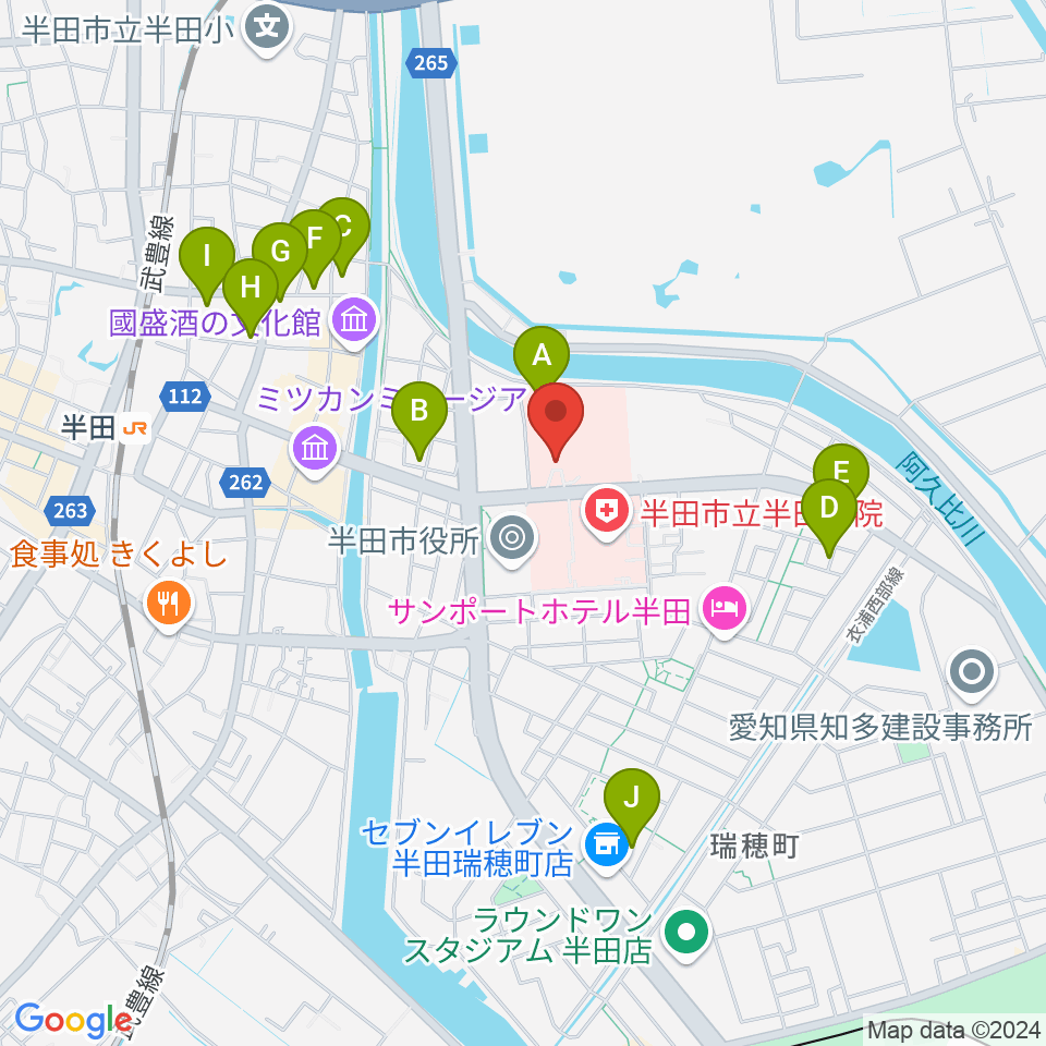 アイプラザ半田周辺の駐車場・コインパーキング一覧地図