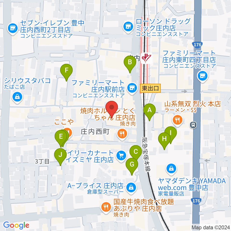 三木楽器 庄内センター周辺の駐車場・コインパーキング一覧地図