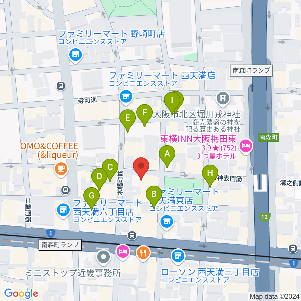 西天満D45周辺の駐車場・コインパーキング一覧地図