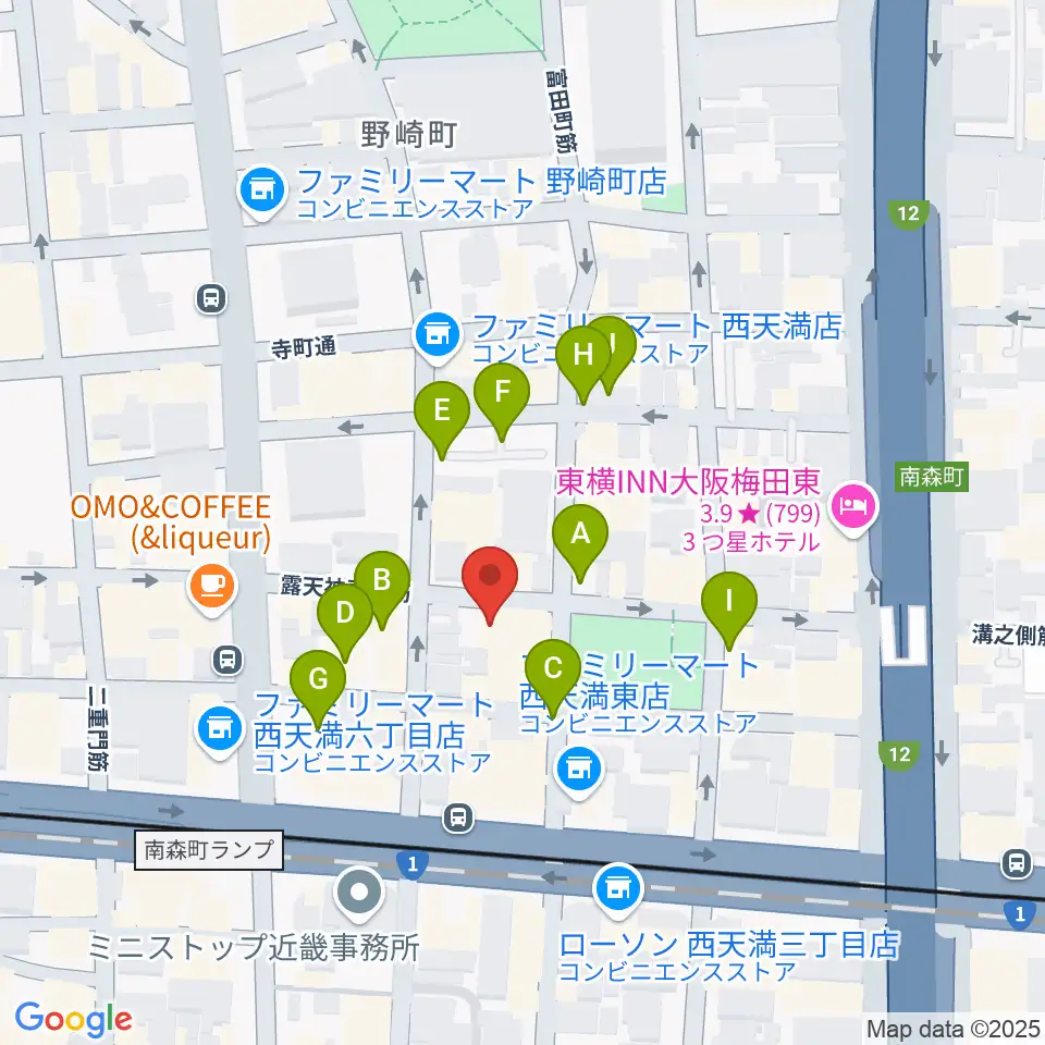 西天満D45周辺の駐車場・コインパーキング一覧地図