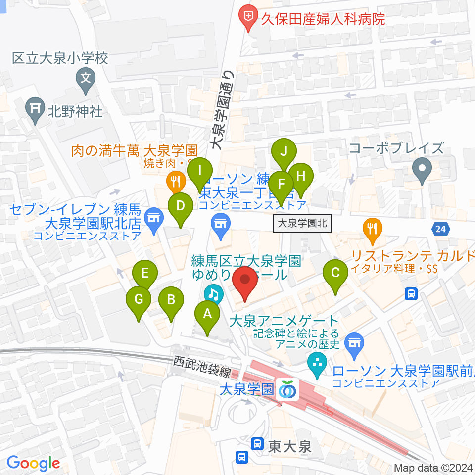 大泉学園アミズ・バー周辺の駐車場・コインパーキング一覧地図