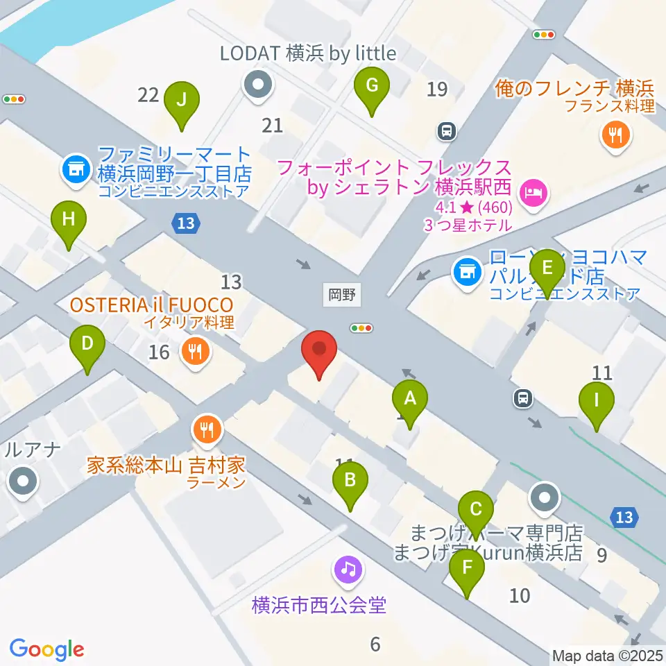 ベリーメリーミュージックスクール横浜校周辺の駐車場・コインパーキング一覧地図