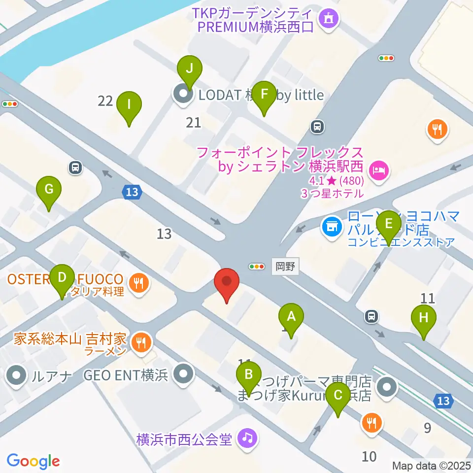 ベリーメリーミュージックスクール横浜校周辺の駐車場・コインパーキング一覧地図
