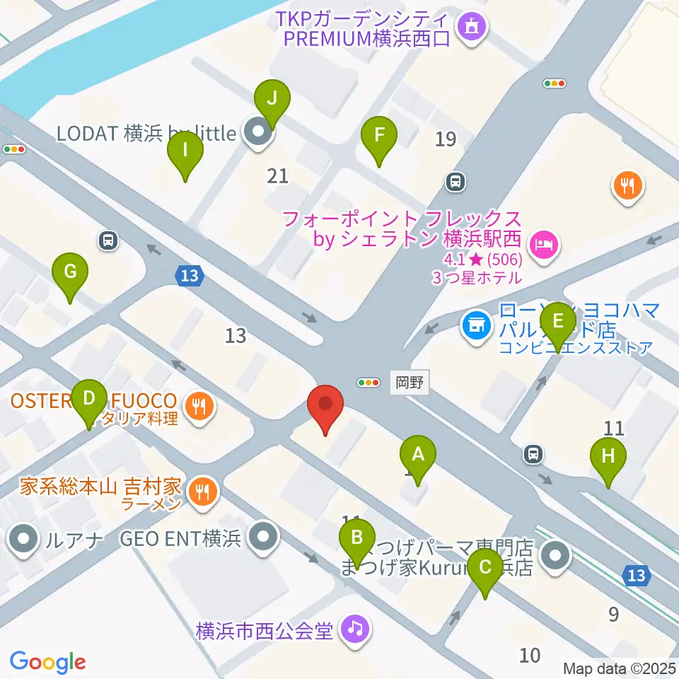 ベリーメリーミュージックスクール横浜校周辺の駐車場・コインパーキング一覧地図