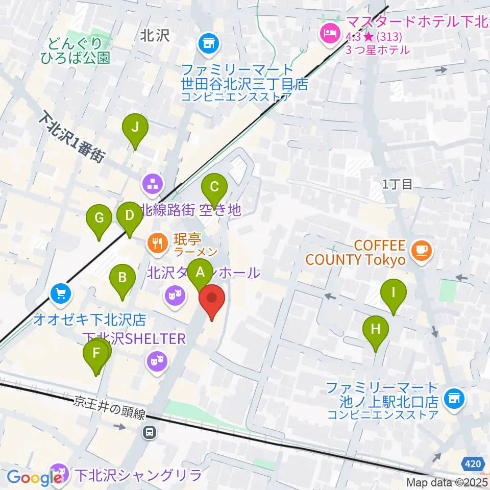 ディスクユニオン下北沢店周辺の駐車場・コインパーキング一覧地図