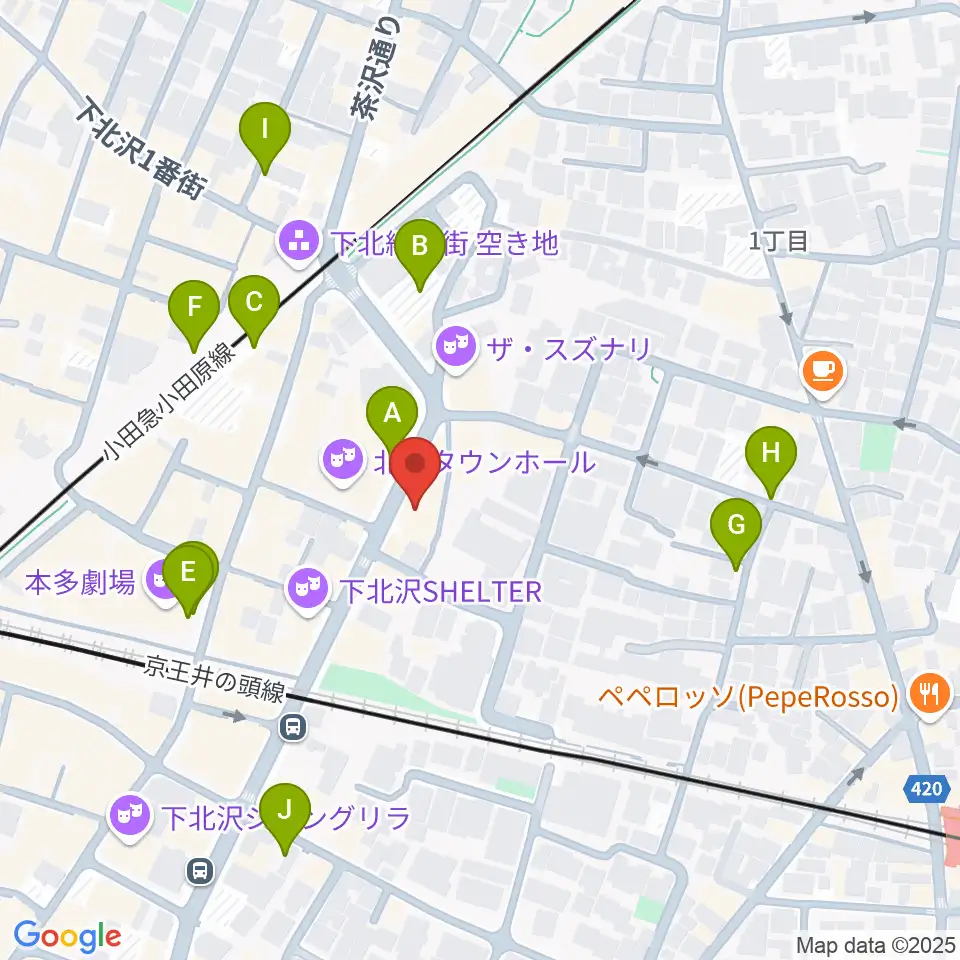 ディスクユニオン下北沢店周辺の駐車場・コインパーキング一覧地図