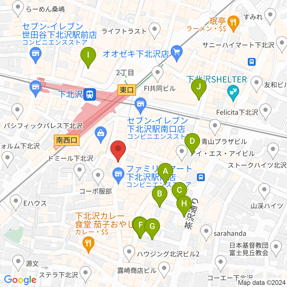 下北沢バラックブロックカフェ周辺の駐車場・コインパーキング一覧地図